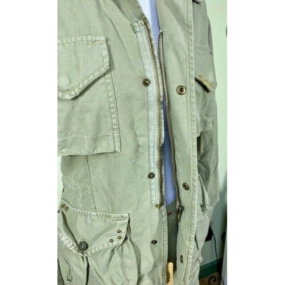 Mason's Woman Rites EU Size 42 Embroidered Studded Green Utility Jacket Full Zip - Picture 8 of 16